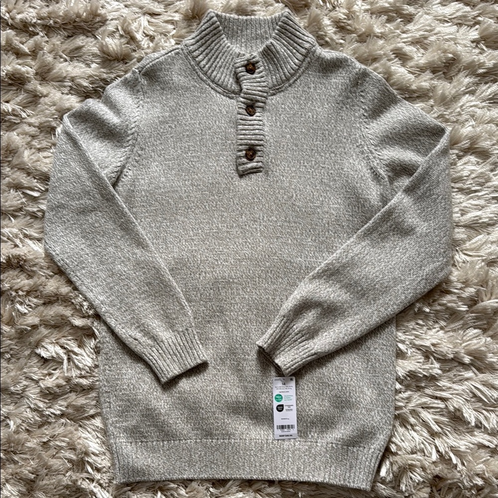 Carter's Gray Button-Collar Sweater